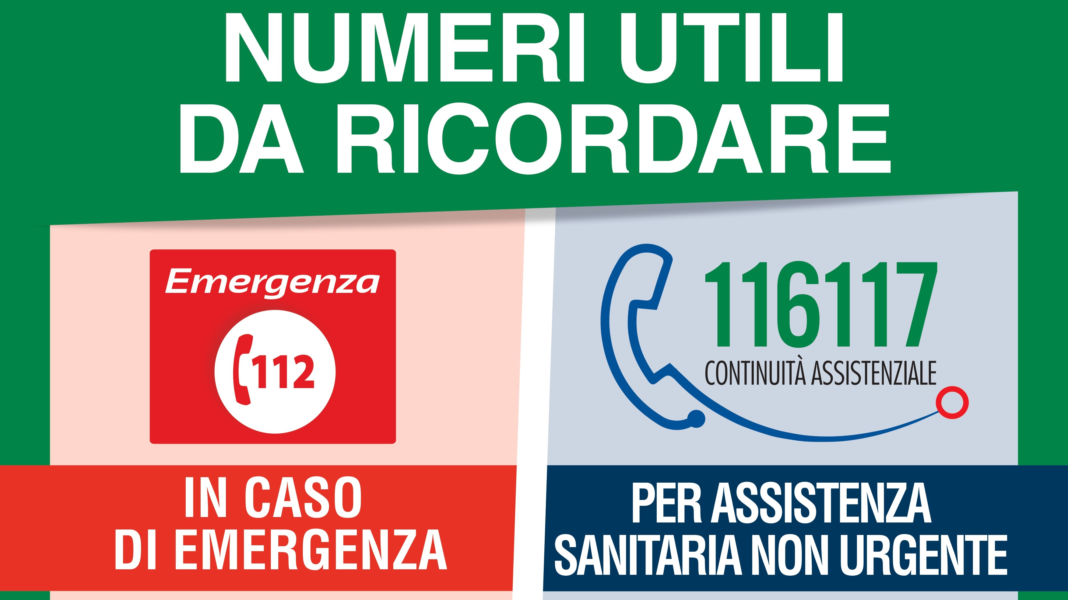 Informazioni in caso di emergenza o per assistenza sanitaria non urgente