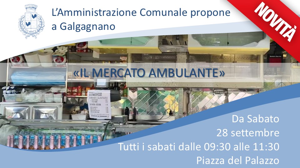 da sabato 28 settembre il mercato ambulante 