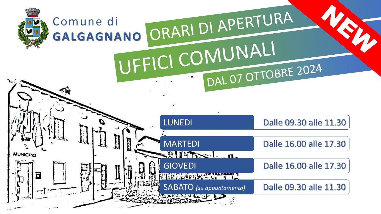 Nuovi orari apertura uffici comunali